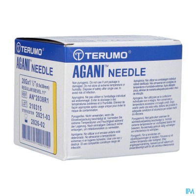 Terumo Naald Agani 20g 1 1/2 Rb Geel 100