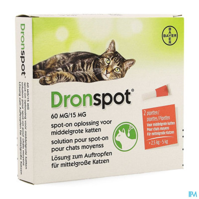 Dronspot 60mg/15mg Spot-on Kat Medium>2,5-5kg Pip2