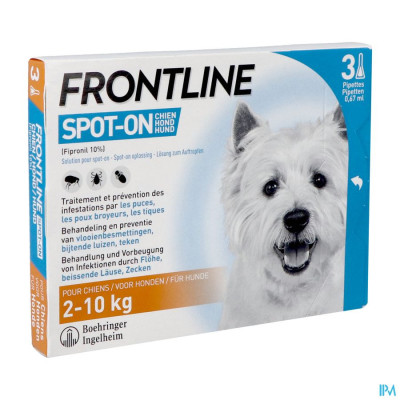 FRONTLINE® Spot On Hond S (2-10 kg) - 3 Pipetten