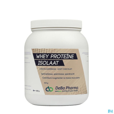 Whey Proteine Isolaat Chocolade 900g Deba