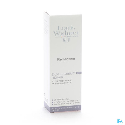 Louis Widmer - Remederm Dry Skin Zilver Crème Repair (zonder parfum) - 75 ml