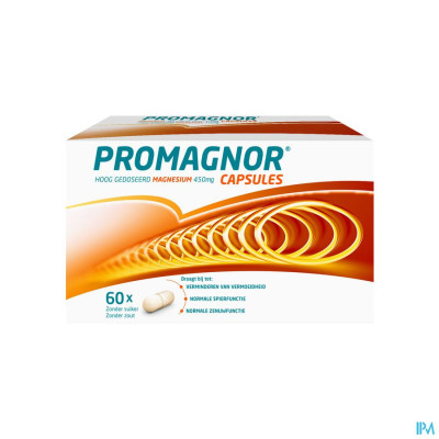 Promagnor Hoog Gedoseerd Magnesium 450mg (60 capsules)