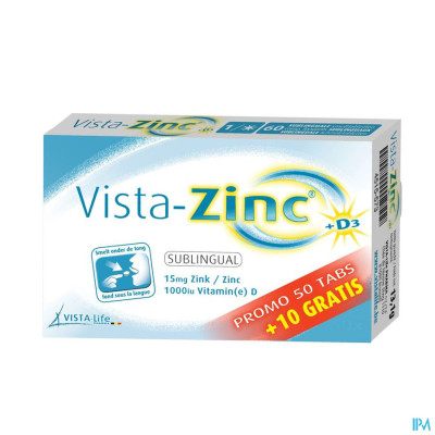 VISTA-Zinc  +D3 PROMO (50 + 10 smelttabletten)