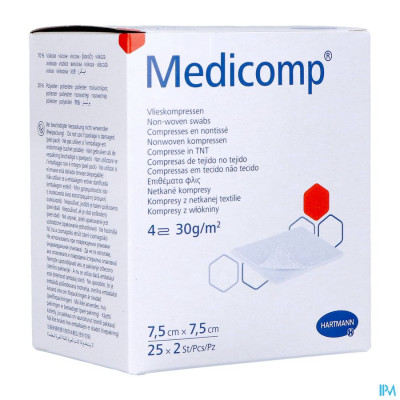 Medicomp® 7,5x7,5cm 4-laags Steriel (25x2 stuks)