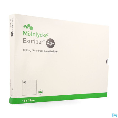 Molnlycke® Exufiber Ag Gel.fibre Dressing Ster 15 X 15cm 10