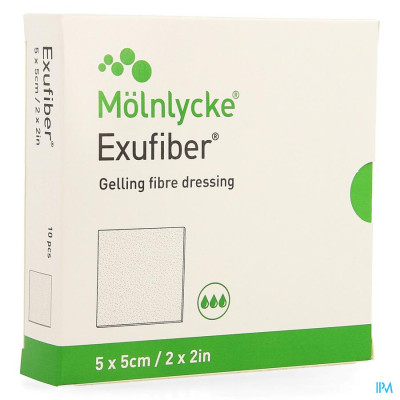 Molnlycke® Exufiber Gelling Fibre Dressing Ster 5 X 5cm 10
