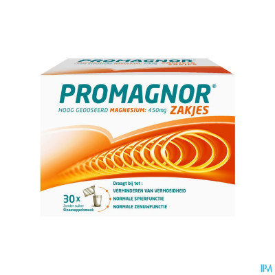 Promagnor Hoog Gedoseerd Magnesium 450mg (30 zakjes)