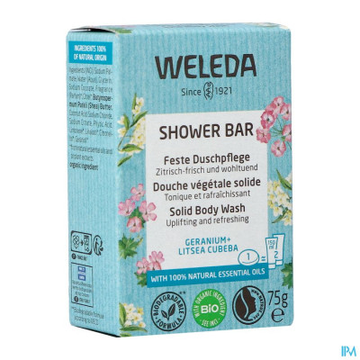 Weleda Shower Bar Geranium + Litsea Cubeba (75g)