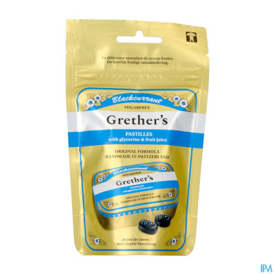 Grethers Pastilles Blackcurrant Suikervrij Navulling (110gr)