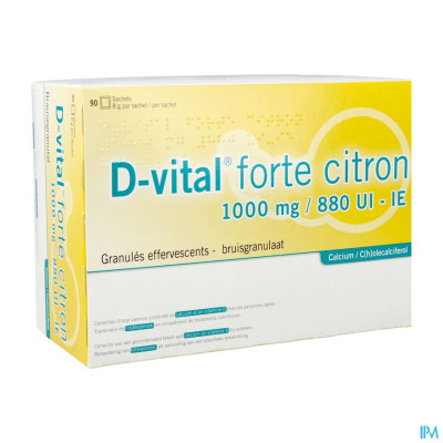 D-vital Forte Citroen 1000mg/880ie Bruis Zakjes 90