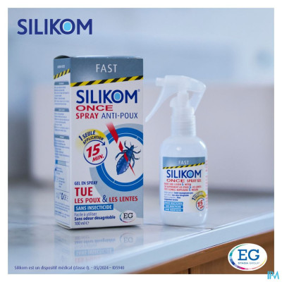 Silikom Once Spray Gel A/Luizen              100Ml