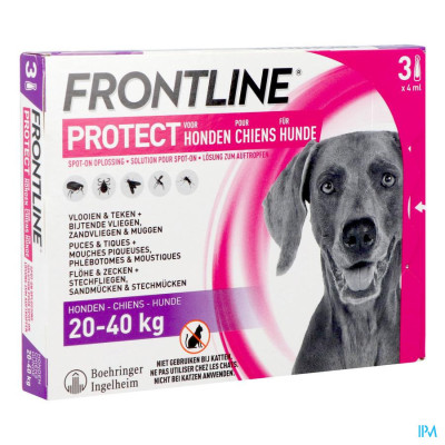 FRONTLINE PROTECT® Hond L (20-40 kg) - 3 Pipetten