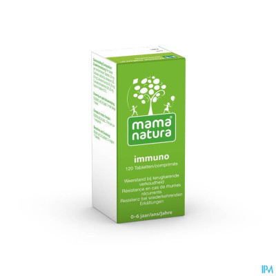 Mama Natura® Immuno voor Weerstand bij Terugkerende Verkoudheid (120 tabletjes)