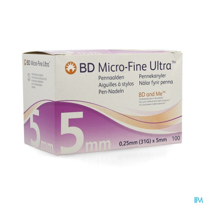 Bd Microfine Ultra Pennaald 0,25mmx5mm Easyflow100