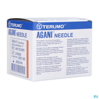 Terumo Naald Agani 25g 5/8 Rb Oranje 100