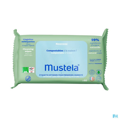 Mustela Reinigende Doekjes Geparfumeerd (60 composteerbare doekjes)