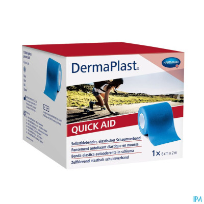 DermaPlast® QuickAid 2-in-1 Snelpleister en Snelverband (Blauw 6cm x 2m)