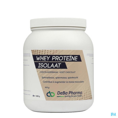 Whey Proteine Isolaat Chocolade 900g Deba