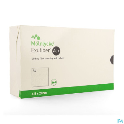 Molnlycke® Exufiber Ag Gel.fibre Dressing Ster Wiek 4,5x20 10