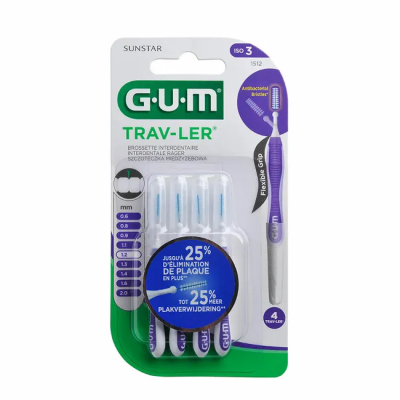 GUM® Interdentaal Borsteltje TRAV-LER 1,2mm 1512 (4 stuks)