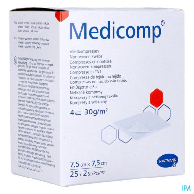 Medicomp® 7,5x7,5cm 4-laags Steriel (25x2 stuks)