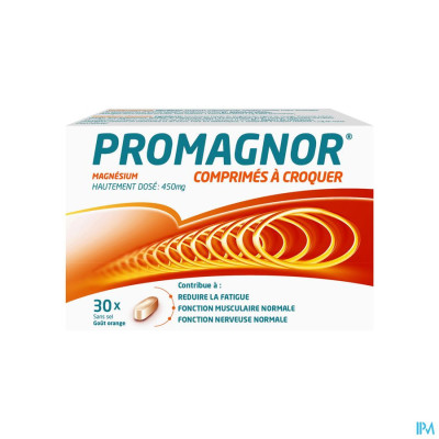 Promagnor Hoog Gedoseerd Magnesium 450mg (30 kauwtabletten)