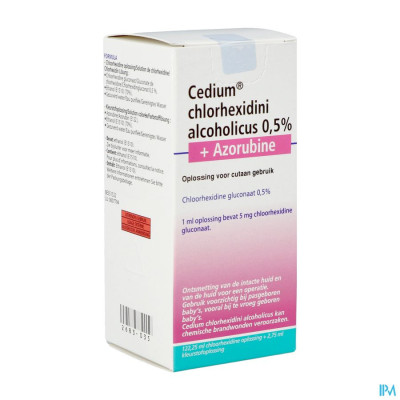 Cedium Chlorhexidini Gluc Alc 0,5% 125ml+azorubine