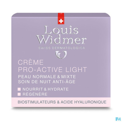 Louis Widmer - Nachtcrème Pro-Active Light (licht parfum) - 50ml