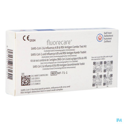 Fluorecare® Gecombineerde Antigeen Testkit (SARS-CoV-2, Influenza A/B en RSV)