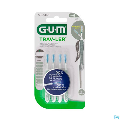 GUM® Interdentaal Borsteltje TRAV-LER 2,0mm 1618 (4 stuks)