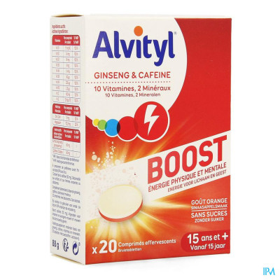 Alvityl Boost Ginseng & Cafeïne (20 bruistabletten)