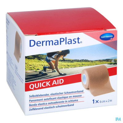 DermaPlast® QuickAid 2-in-1 Snelpleister en Snelverband (Beige 6cm x 2m)