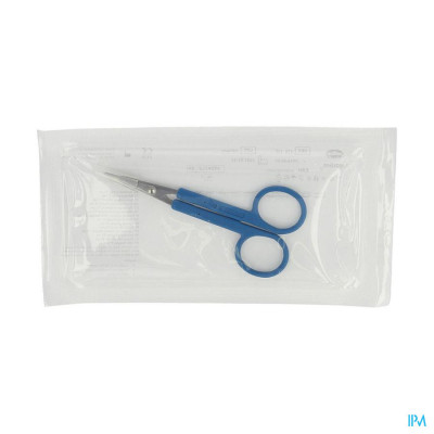 MediSet® Schaar scherp/scherp 11 cm, blauwe handgreep (per stuk)