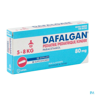 Dafalgan Pediatrie 80mg (12 zetpillen)