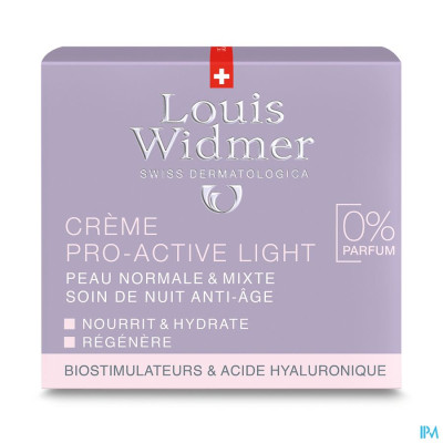 Louis Widmer - Nachtcrème Pro-Active Light (zonder parfum) - 50ml