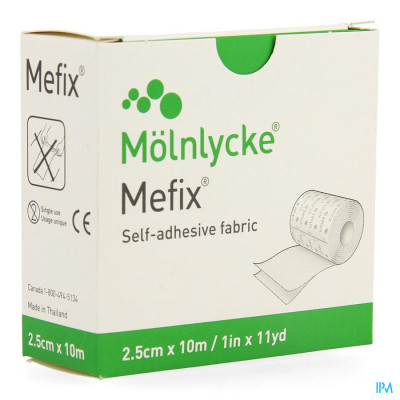 Molnlycke® Mefix Zelfklevende Fixatie 2,5cmx10,0m 1 310250