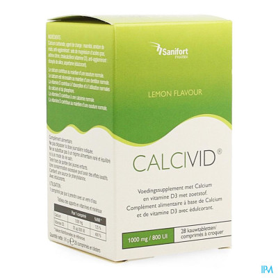 CALCIVID® 1000mg/800ie Citroen (28 kauwtabletten)