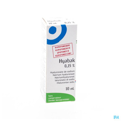 Hyabak 0,15% Oogdruppels Hyaluron 10ml