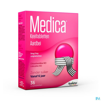 Medica Keeltabletten Aardbei 36 zuigtabletten