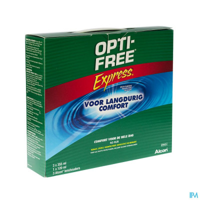 Opti-Free Express Multi-Purpose Ontsmetting (3x 355ml, 1x 120ml, 3 lenshouders)