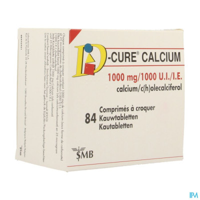 D Cure Calcium 1000mg/1000ui Kauwtabl 84