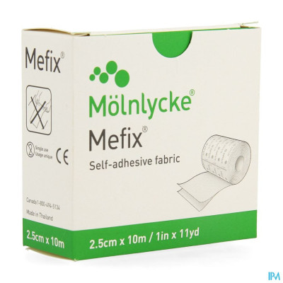 Molnlycke® Mefix Zelfklevende Fixatie 2,5cmx10,0m 1 310250