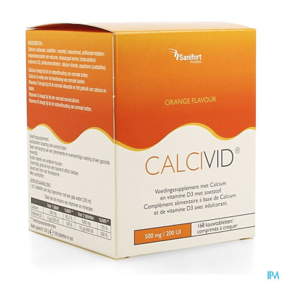 CALCIVID® 500mg/200ie Sinaasappel (168 kauwtabletten)