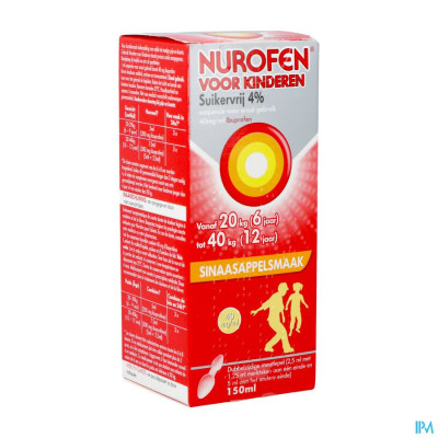 Nurofen Kind Sinaas 4% Susp Suikervrij 150ml