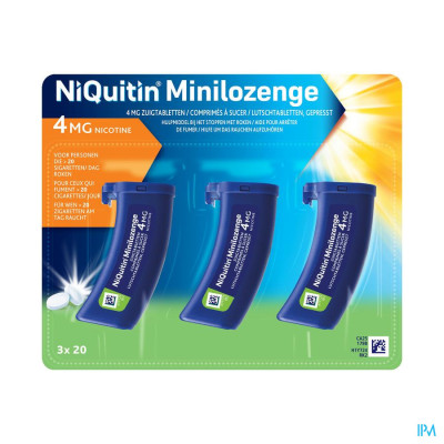 NiQuitin Minilozenge 4mg Zuigtabletten (3x20 stuks)