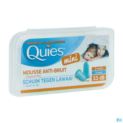 Quies Oordoppen Schuim Mini A/lawaai 3 Paar