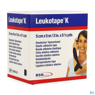 Leukotape K Kleefwindel Elast Zwart 5cmx5m 1