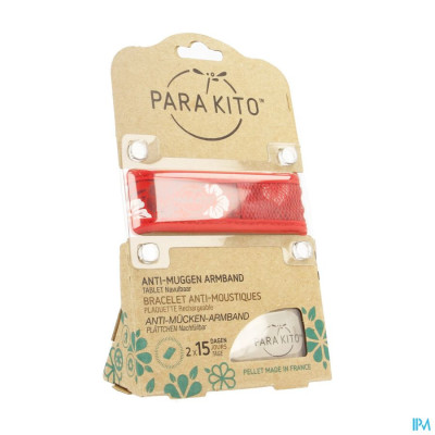 Parakito Anti-Muggenarmband Navulbaar GRAFFIC J&T Hawai Red