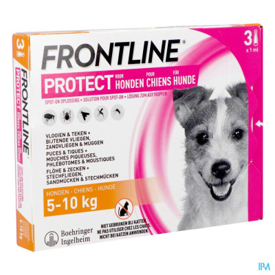 FRONTLINE PROTECT® Hond S (5-10 kg) - 3 Pipetten