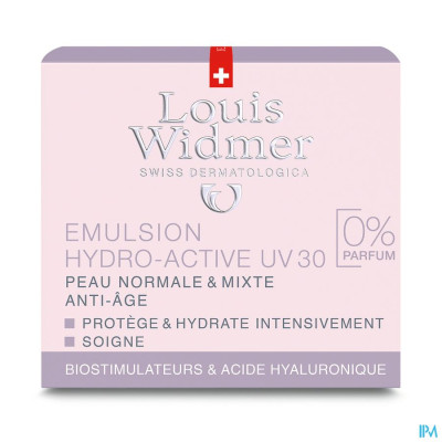 Louis Widmer - Emulsion Hydro-Active UV30 (zonder parfum) - 50ml